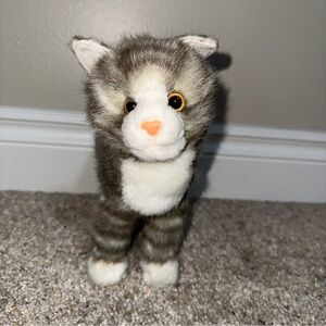 Douglas Cuddle Toy Tabby Cat Plush Gray White Stripe 8” Standing Kitten #1866